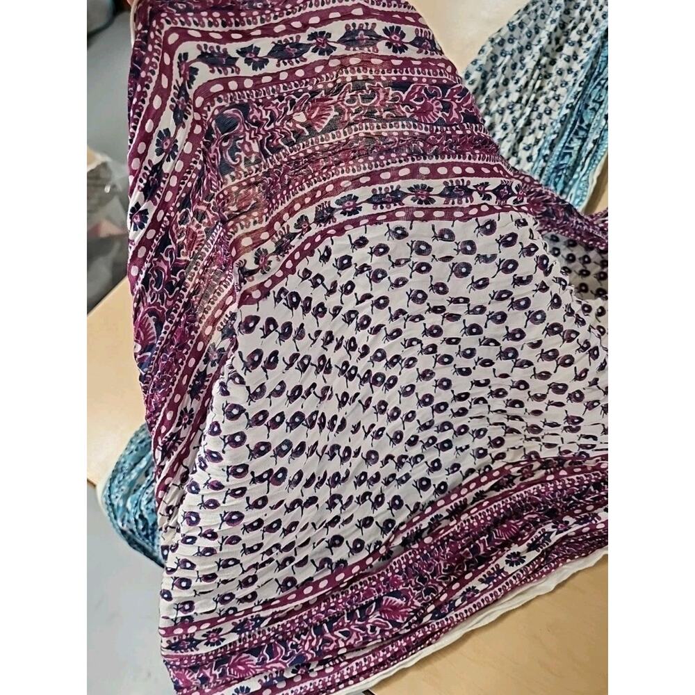Set Of 2 American Eagle Scarves Scarf Y2k 18x70 Crinkle Cotton Cottagecore - Picture 6 of 6